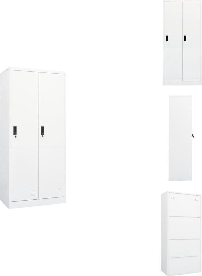 VidaXL Kledingkast Kledingkasten Klerenkast Klerenkasten Kledingkast 80x50x180 cm staal wit