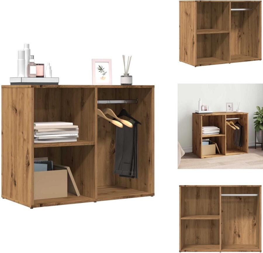 VidaXL Kledingkast Kledingkasten Sieradenkast Kast Kledingkast 80x40x65 cm bewerkt hout artisanaal eikenkleur