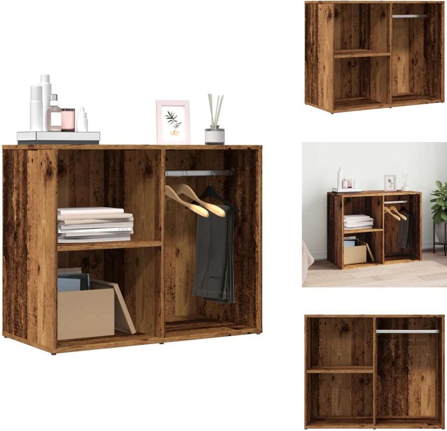 VidaXL Kledingkast Kledingkasten Sieradenkast Kast Kledingkast 80x40x65 cm bewerkt hout oud houtkleurig