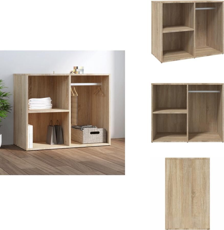 VidaXL Kledingkast Kledingkasten Sieradenkast Kast Kledingkast 80x40x65 cm bewerkt hout sonoma eikenkleurig