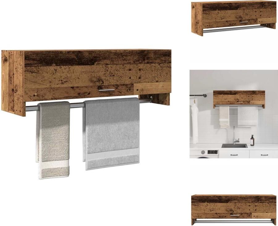 VidaXL Kledingkast Kleerkasten Opbergkast Kast Kledingkast 100x32 5x35 cm bewerkt hout oud houtkleurig