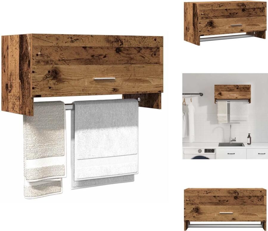 VidaXL Kledingkast Kleerkasten Opbergkast Kast Kledingkast 70x32 5x35 cm bewerkt hout oud houtkleurig