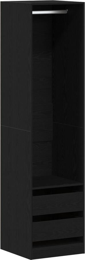 VidaXL Kledingkast Zwart Eiken 50 x 50 x 200 cm Gemaakt van Gefabriceerd Hout