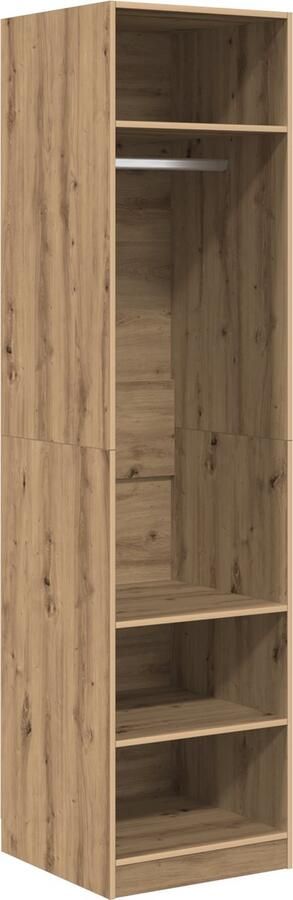 VidaXL Kledingkast met plank met opslag artisanaal eikenkleurig 50 x 50 x 200 cm