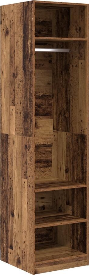VidaXL Kledingkast met plank met opslag Oud hout 50 x 50 x 200 cm Bewerkt hout