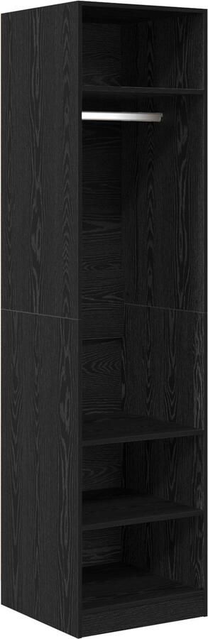 VidaXL Kledingkast met plank Zwart eiken 50 x 50 x 200 cm Bewerkt hout