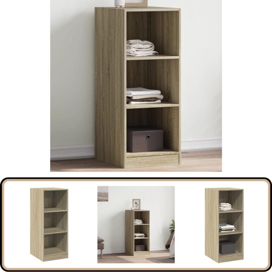 VidaXL Kledingkast Sonoma Eiken 48x41x102 cm Kledingrek Garderobe Houten Kledingkast Kledingopbergers Bergruimte