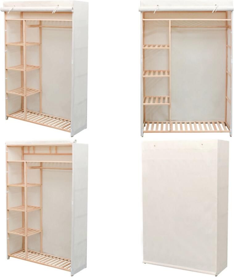 VidaXL Kledingkast stof en grenenhout 110x40x170 cm Kledingkast Kledingkasten Kast Kasten