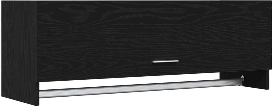 VidaXL Kledingkast met opslag Zwart 100 x 32.5 x 35 cm Bewerkt hout