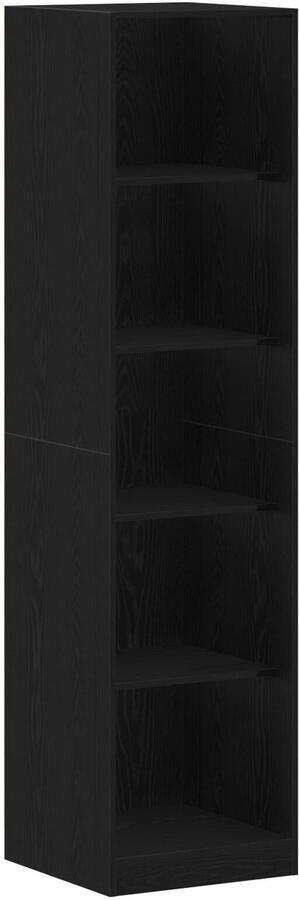 VidaXL Hoekboekenkast Zwart eiken Samengesteld hout 50 x 50 x 200 cm