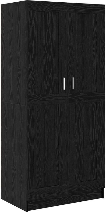 VidaXL Kledingkast Zwart eikenhout 82 5 x 51 5 x 180 cm Bewerkt hout