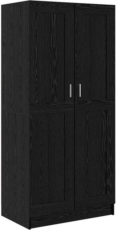 VidaXL Kledingkast Zwart eikenhout 82 5 x 51 5 x 180 cm Bewerkt hout