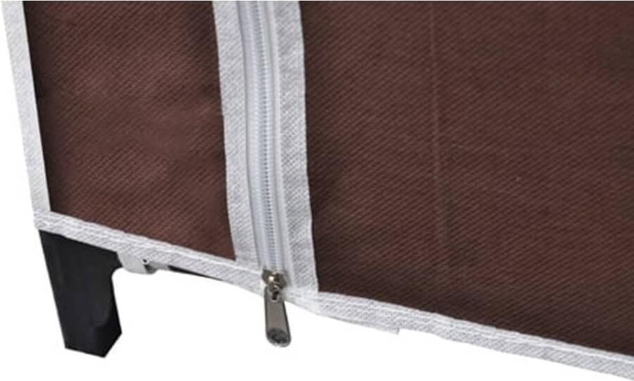 VidaXL Kledingkasten Stof Bruin 2 stuks Kledingkast Opvouwbare Kledingkast Opbergkast Kledingopslag Kast Bruin - Foto 2