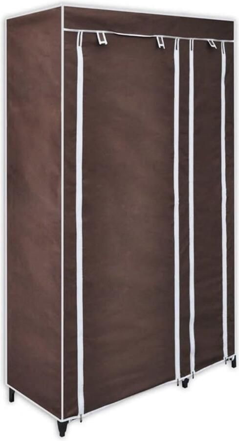 VidaXL Kledingkasten Stof Bruin 2 stuks Kledingkast Opvouwbare Kledingkast Opbergkast Kledingopslag Kast Bruin