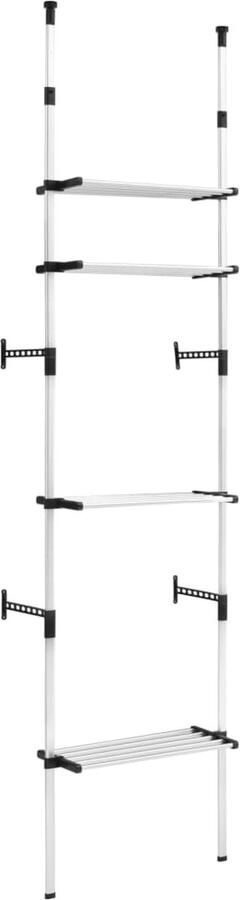 VidaXL Kledingkastsysteem met verstelbare schappen Telescopisch Kledingrek Kasten Organisatie Garderobe Organizer Aluminium Kledingrek Kasten Systemen Kledingopslag