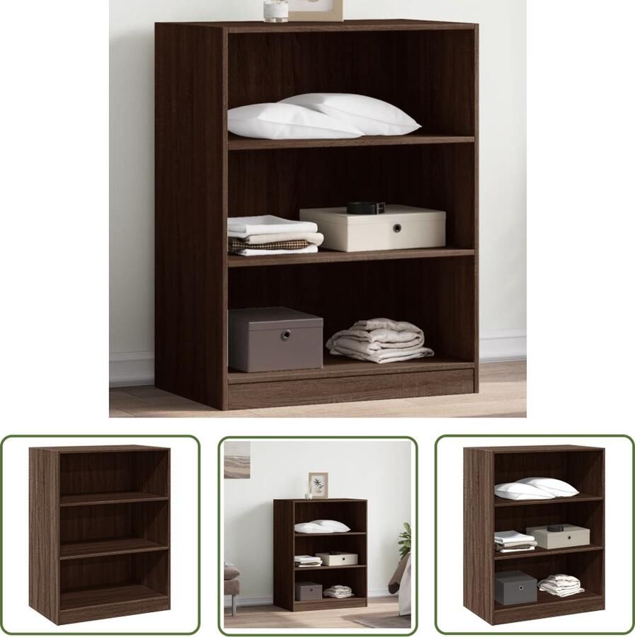 The Living Store Kledingrek Opbergkast 77 x 48 x 102 cm Bruineiken hout Draagvermogen 20 kg Kledingkast Kledingopbergkast Kast Bergruimte Houten Kast