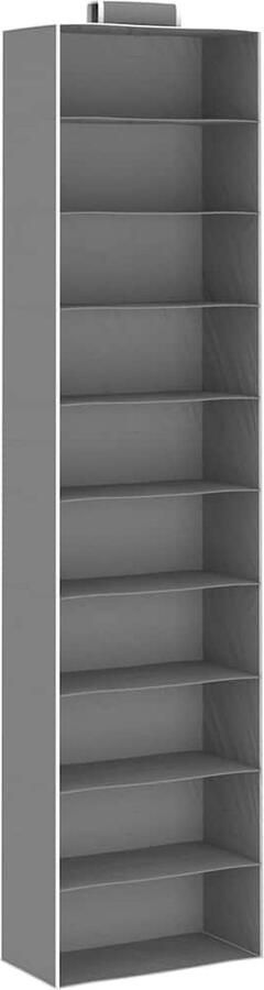 VidaXL Kledingorganisers Hangend 10 Schappen 2 Stuks Hangende Organizer Kledingorganizer Kasten Organisatie Opberg Soluzioni Stof Organizer Grijze Organizer
