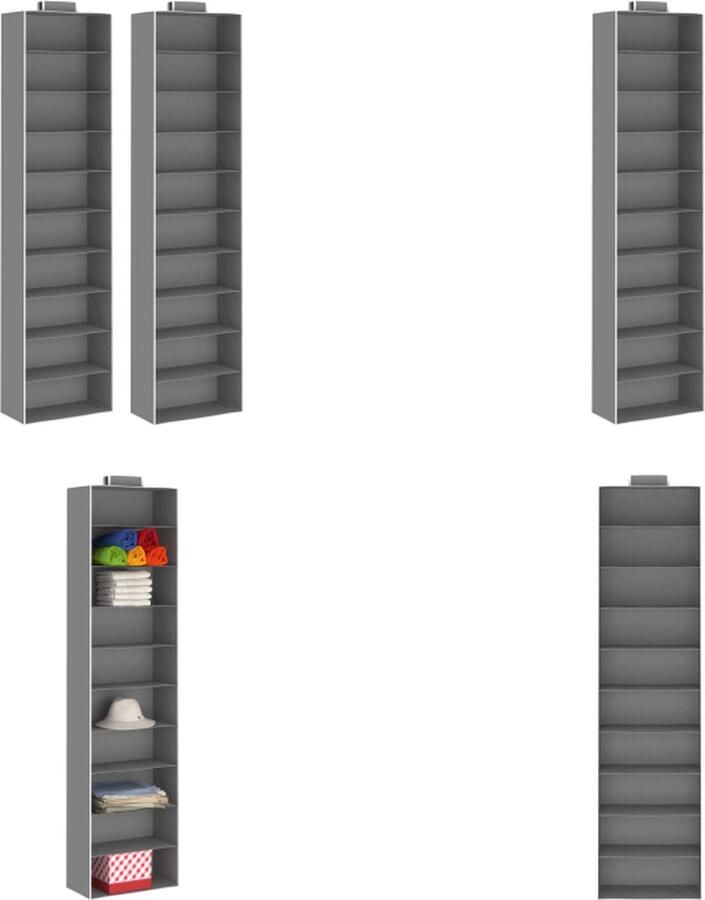 VidaXL -Kledingorganisers-hangend-2-st-met-10-schappen-stof