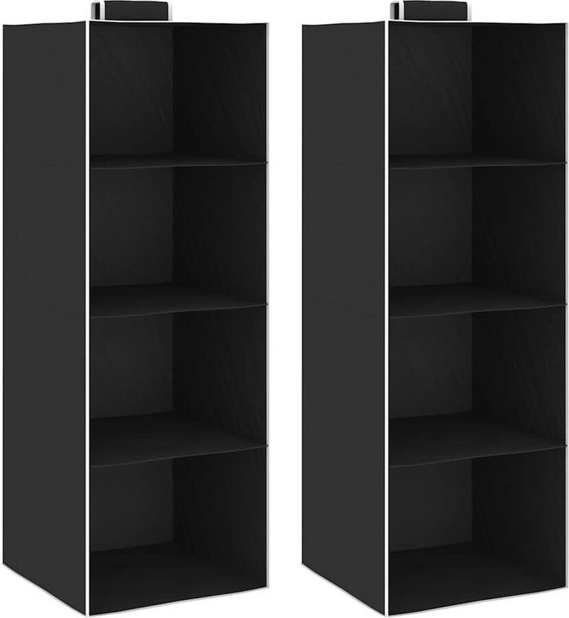 VidaXL -Kledingorganisers-hangend-2-st-met-4-schappen-stof