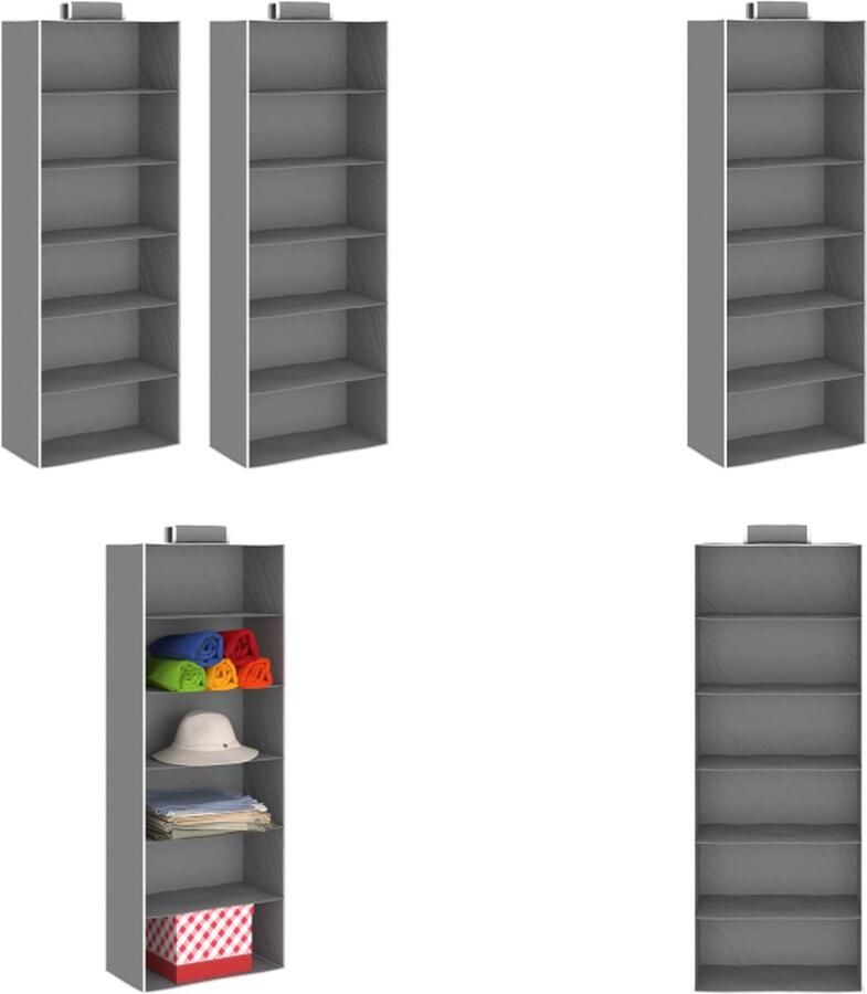 VidaXL -Kledingorganisers-hangend-2-st-met-6-schappen-stof