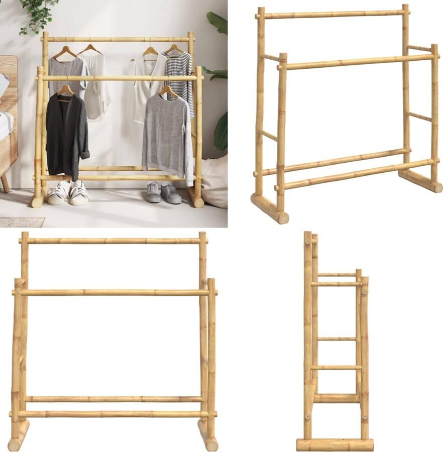 VidaXL Kledingrek 100x30x100 cm bamboe Kledingrek Kledingrekken Kleren Rek Voor Kleding