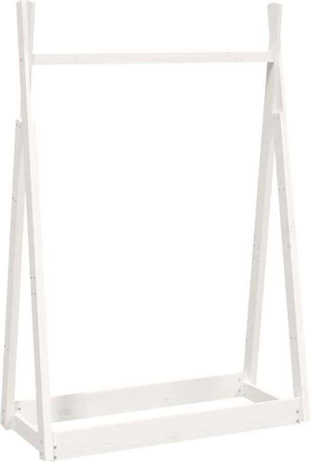 VidaXL -Kledingrek-100x45x150-cm-massief-grenenhout-wit