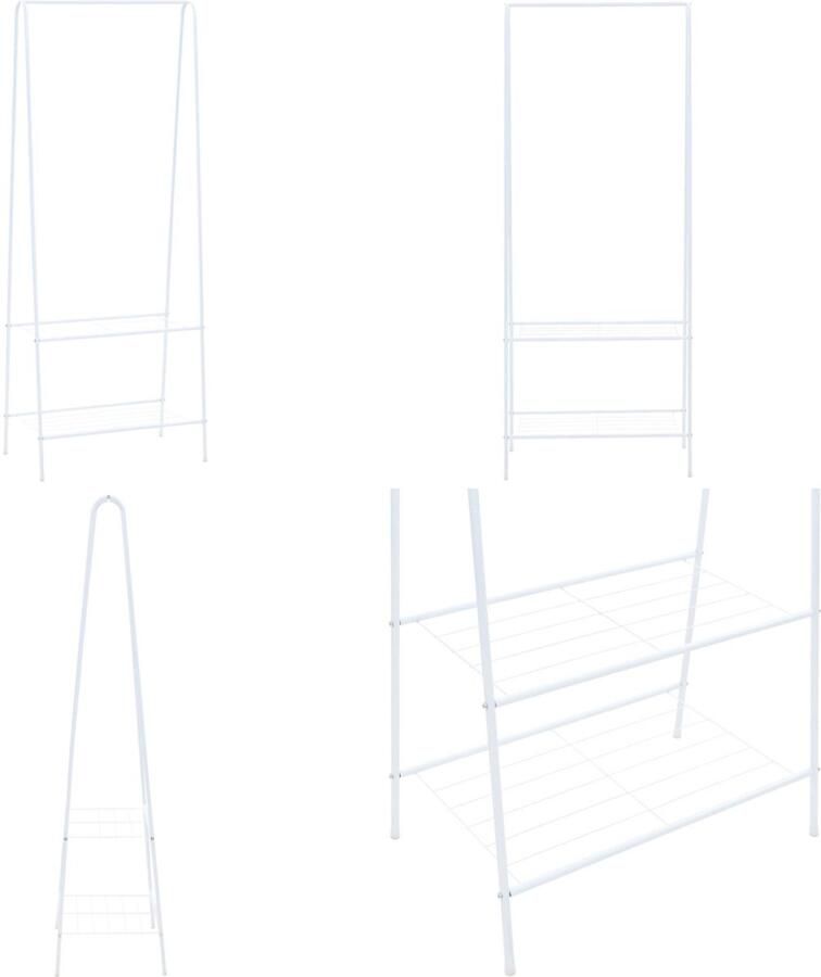 VidaXL Kledingrek 59x35x150 cm wit Kledingrek Kledingrekken Kledingstandaard Kledingstandaards