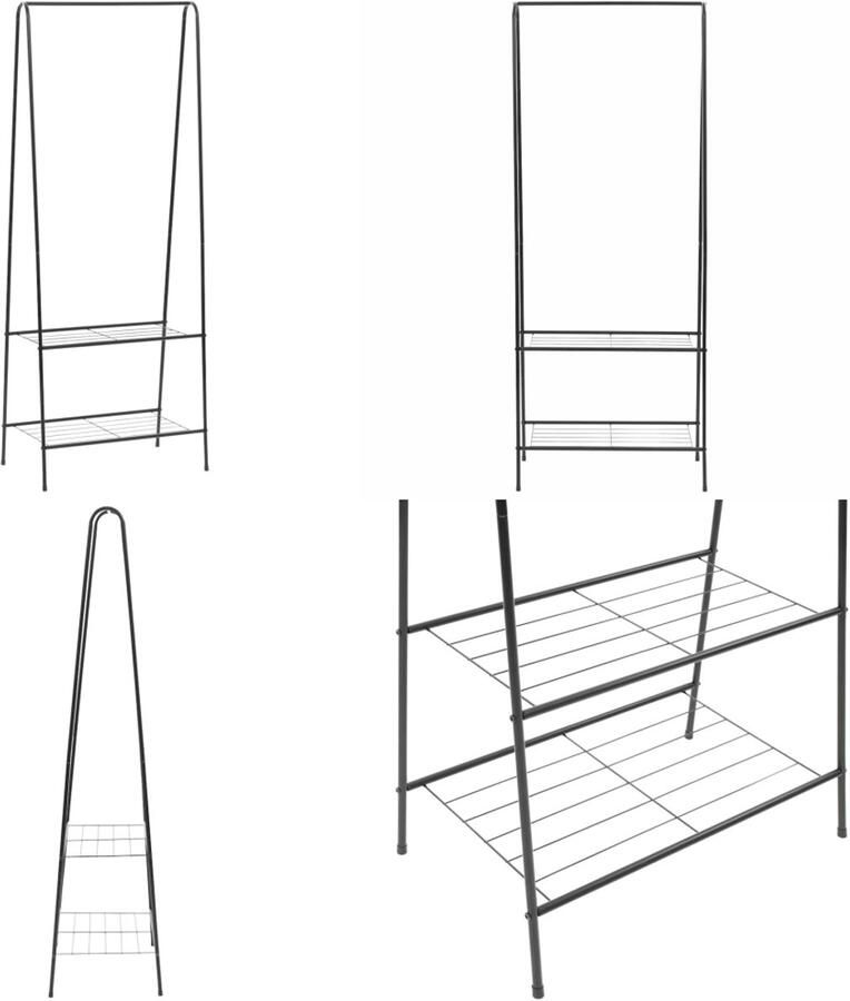 VidaXL Kledingrek 59x35x150 cm zwart Kledingrek Kledingrekken Kledingstandaard Kledingstandaards