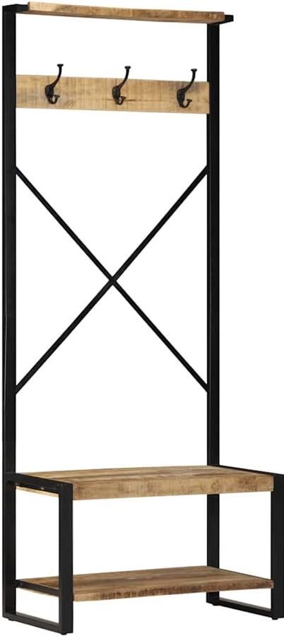 VidaXL Kledingrek 80x40x190 cm massief ruw hout mango