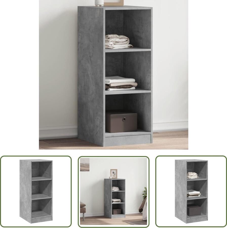 The Living Store Kledingrek Betongrijs Bewerkt Hout 48 x 41 x 102 cm Ruim met dit trendy en compacte rek je kast op! Kledingkast Kledingrek Betongrijs Houten Kledingkast Opbergkast