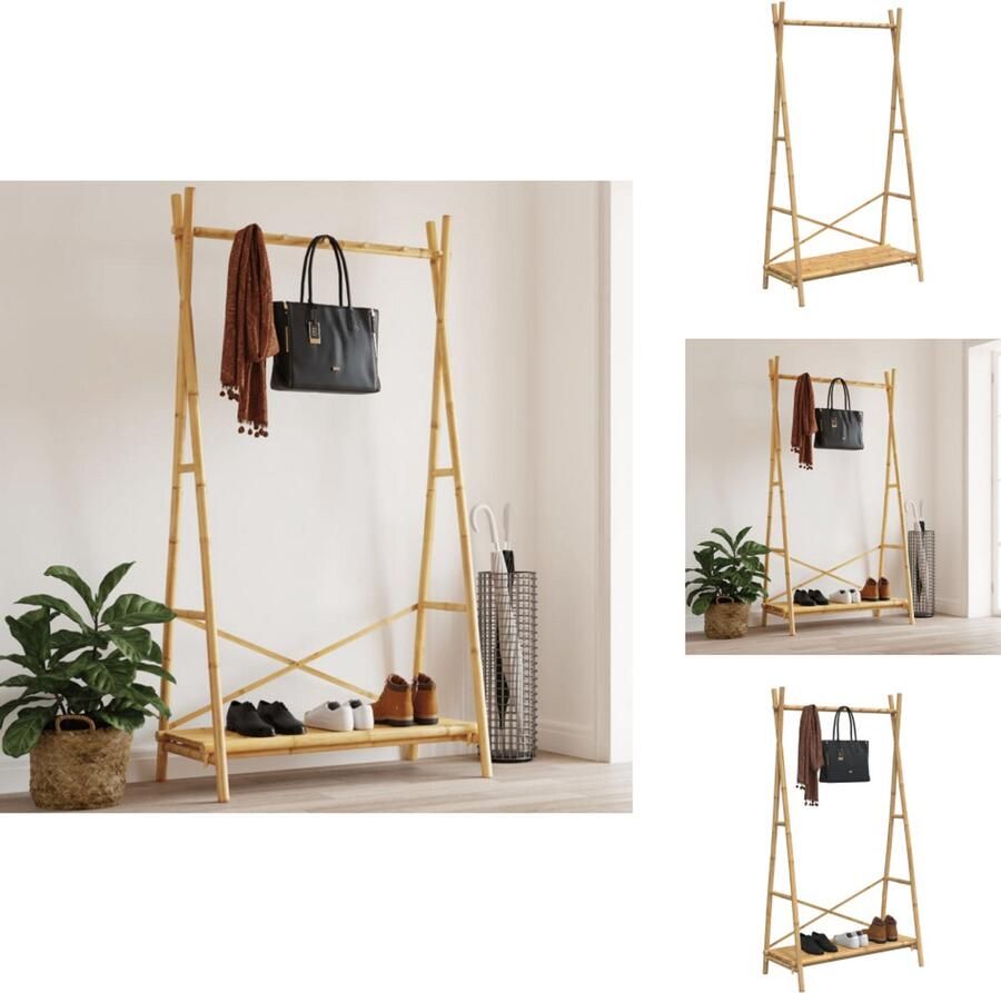 VidaXL Kledingrek Kledingrekken Kapstok Jassenrek Kledingrek met schap 102x50x190 cm bamboe