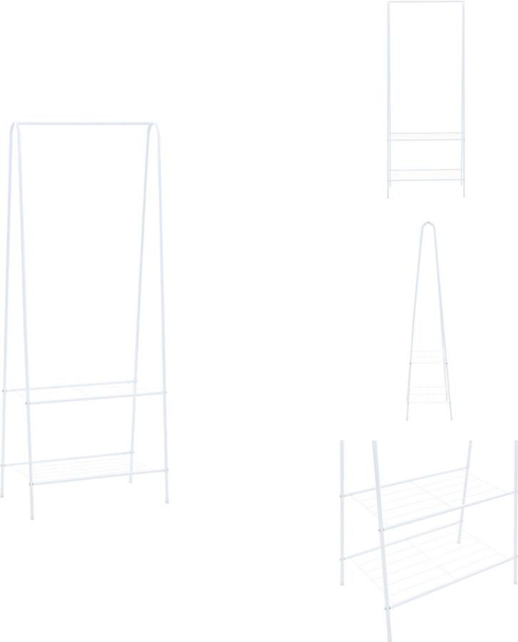 VidaXL Kledingrek Kledingrekken Kledingstandaard Kledingstandaards Kledingrek 59x35x150 cm wit