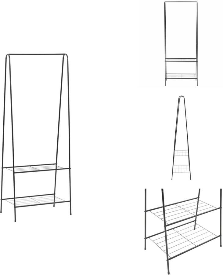 VidaXL Kledingrek Kledingrekken Kledingstandaard Kledingstandaards Kledingrek 59x35x150 cm zwart