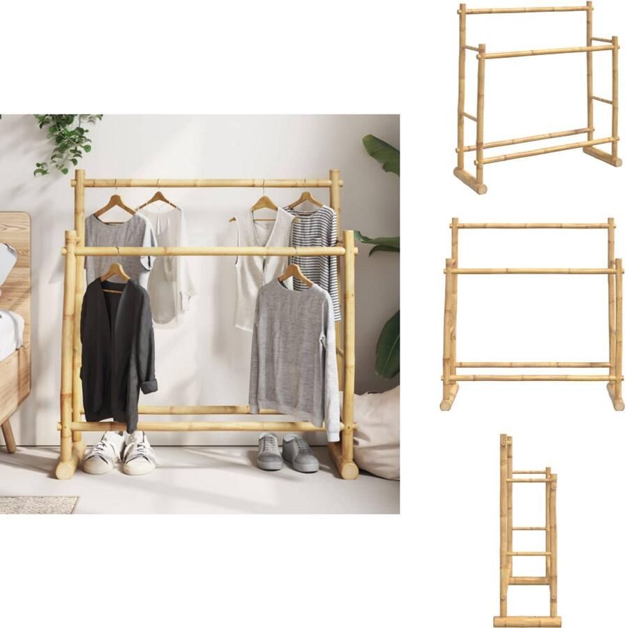 VidaXL Kledingrek Kledingrekken Kleren Rek Voor Kleding Kledingrek 100x30x100 cm bamboe