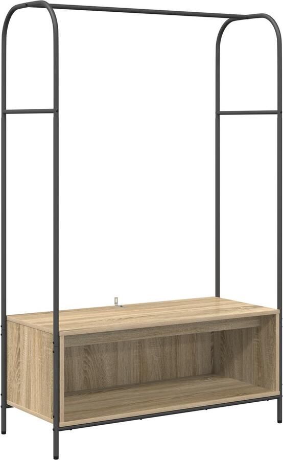VidaXL Kledingrek met opslag Bruin 100 x 44 x 160 cm Bewerkt hout