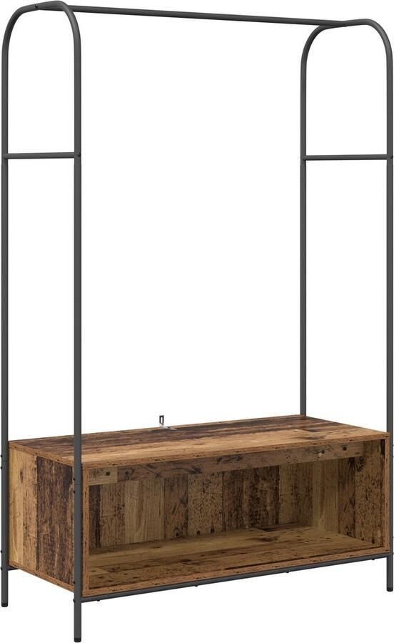 VidaXL Kledingrek met opslag Bruin 100 x 44 x 160 cm Bewerkt hout