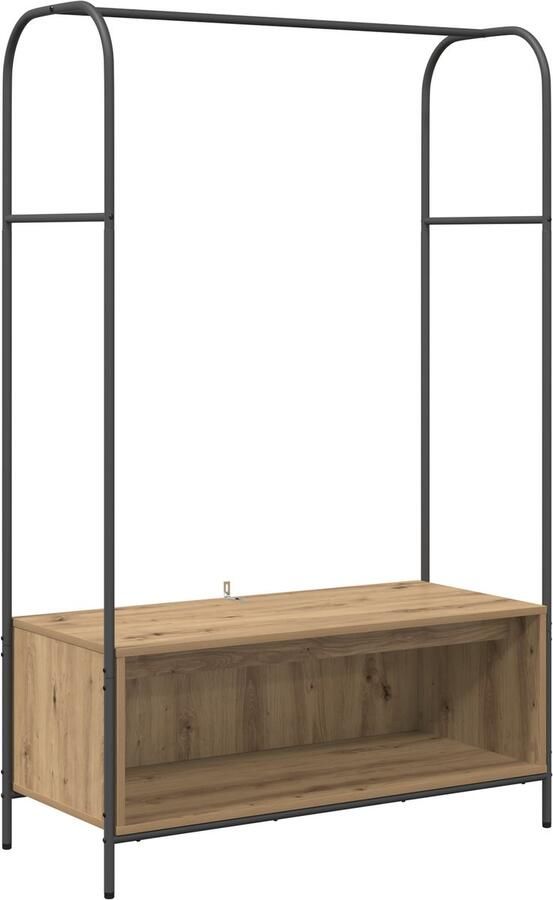 VidaXL Kledingrek met opslag Bruin 100 x 44 x 160 cm Bewerkt hout