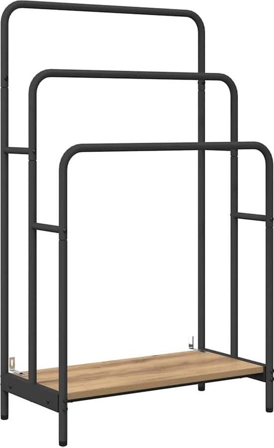 VidaXL Kledingrek met plank artisanaal eikenkleurig 60 x 30 x 100.5 cm