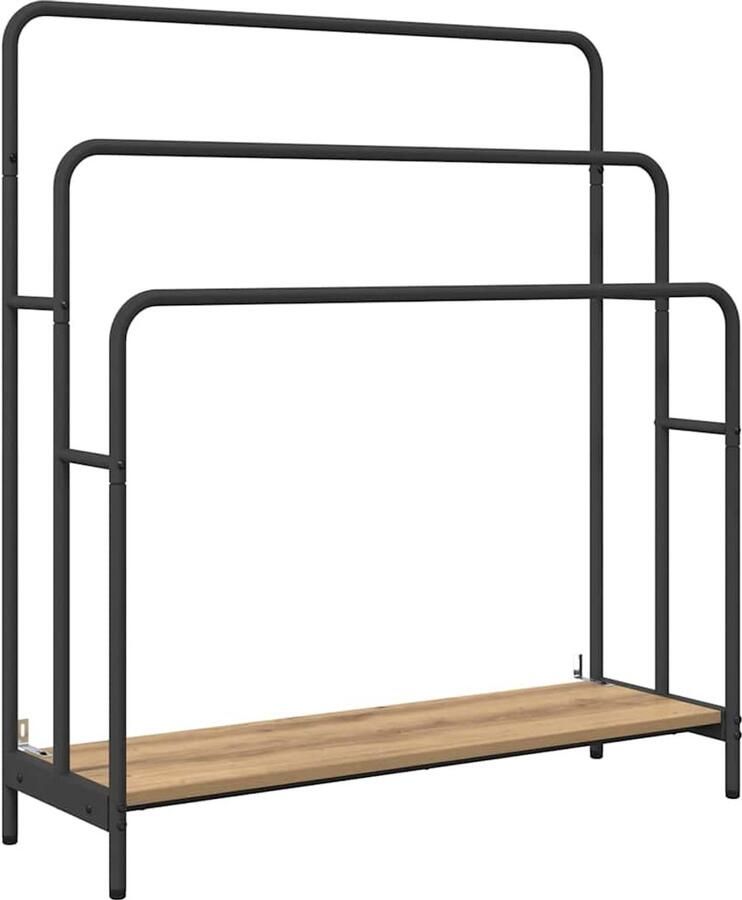 VidaXL Kledingrek met plank artisanaal eikenkleurig 90 x 30 x 100.5 cm