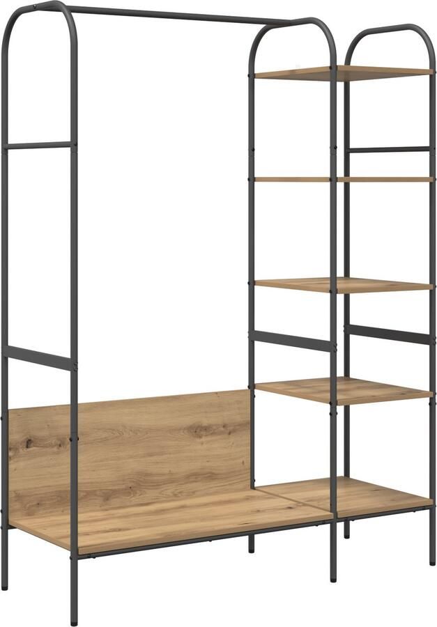 VidaXL Kledingrek met Planken Artisan Eiken 120x44x160 cm Gegineerd Hout