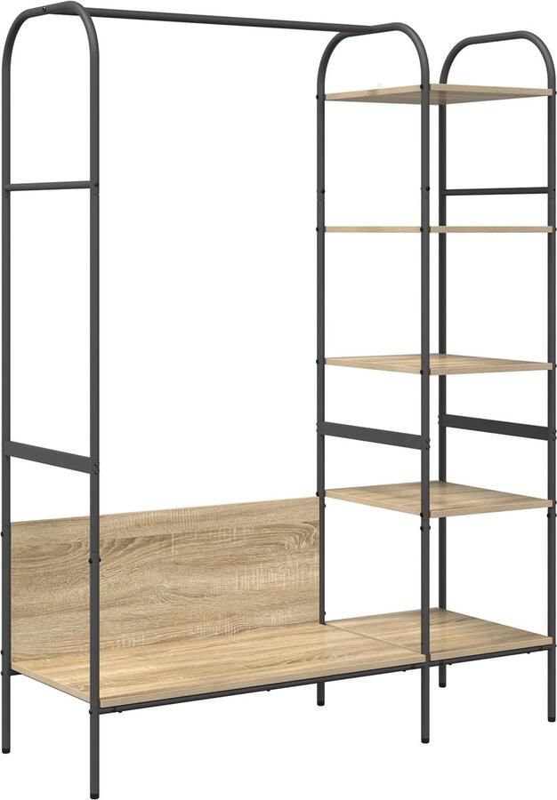 VidaXL Kledingrek met plank Bruin 120 x 44 x 160 cm Bewerkt hout