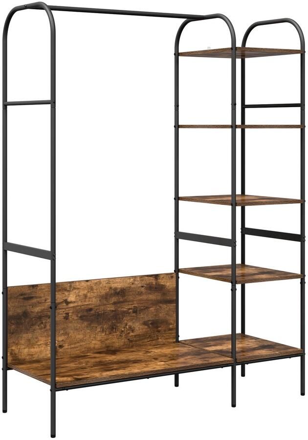 VidaXL Kledingrek met plank Bruin 120 x 44 x 160 cm Bewerkt hout