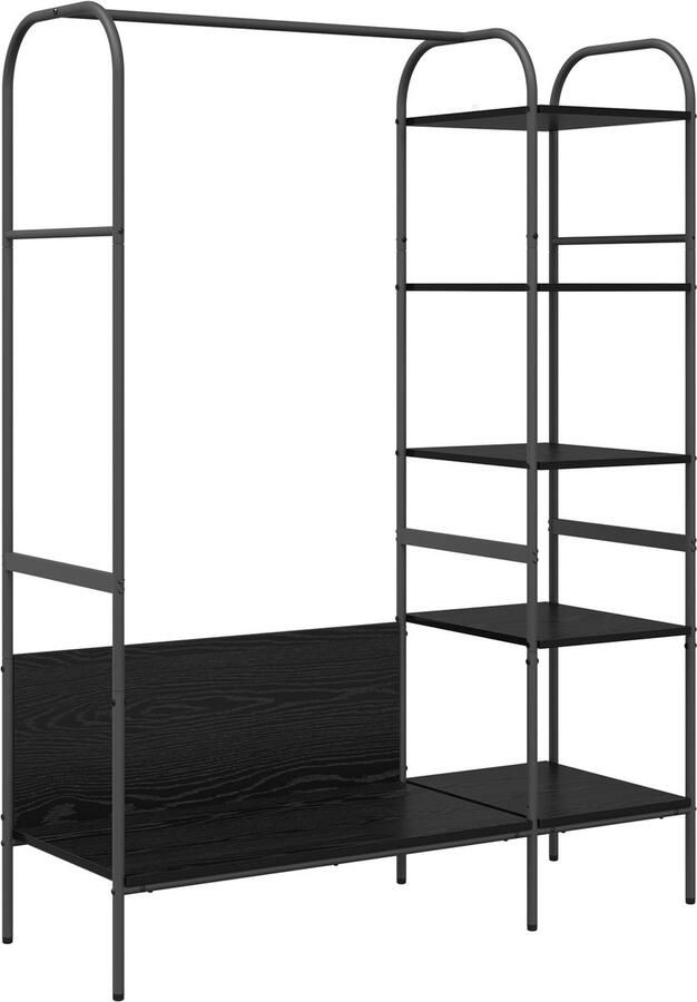 VidaXL Kledingrek met Planken Zwart Eiken 120x44x160 cm Engineered Hout