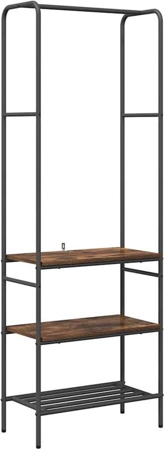 VidaXL Kledingrek met planken met plank Gerookt eiken 60 x 30 x 171 cm