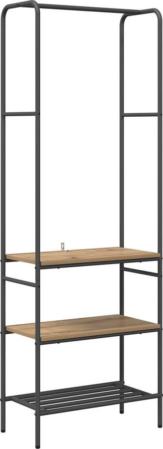 VidaXL Kledingrek met planken artisanaal eikenkleurig 60 x 30 x 171 cm