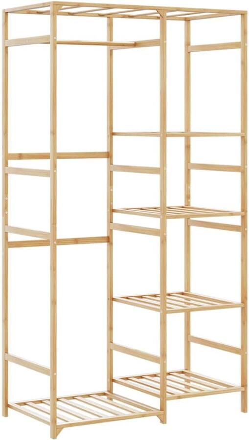 VidaXL Kledingrek met schappen 100x50x184 5 cm bamboe