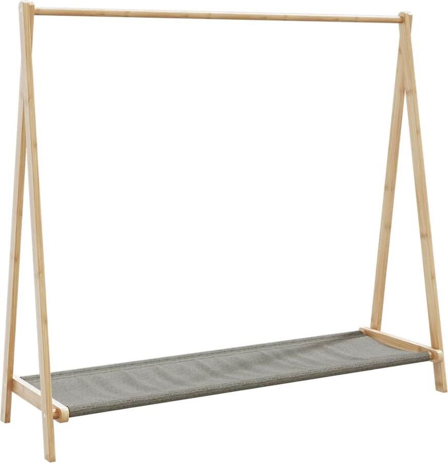 VidaXL Kledingrek met schappen 106x34x102 cm bamboe