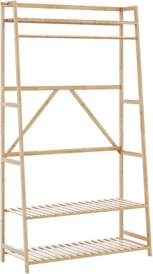 VidaXL Kledingrek met schappen 110x40x180 cm bamboe