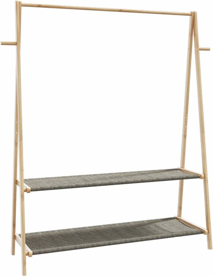 VidaXL Kledingrek met schappen 132x45 5x150 5 cm bamboe