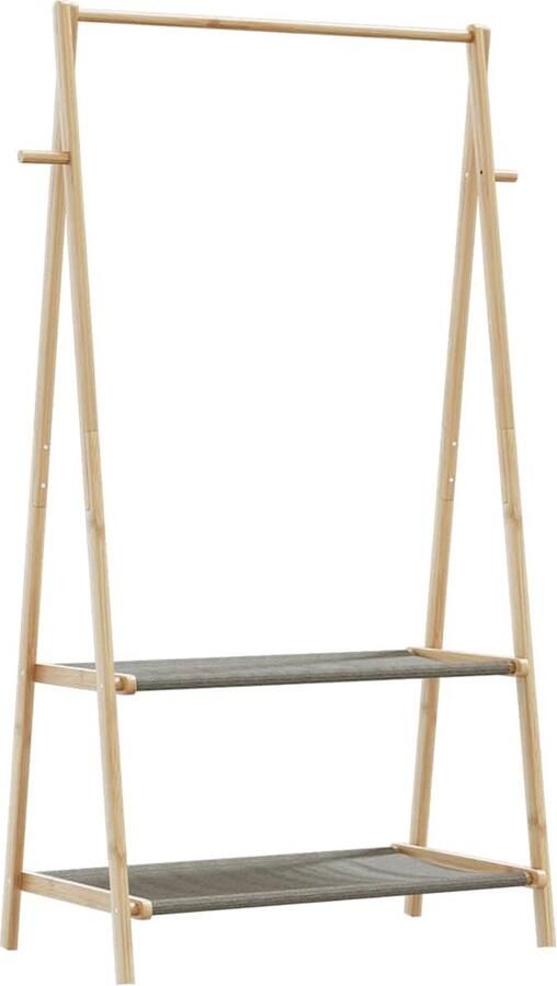 VidaXL Kledingrek met schappen 96x45 5x150 5 cm bamboe